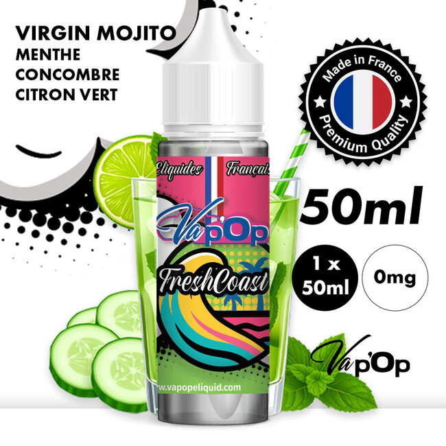 1 x 50ml sans nicotine 50ml 50MPGV 50VG FRESHCOAST ELIQUIDE SAVEUR CONCOMBRE MENTHE CITRON VERT ELIQUIDES FRUITS FRAIS FRANÇAIS VAPOP-1